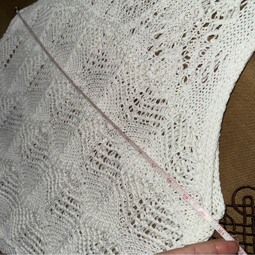 FATE Women'S White Scallop Edge Open Knit Sweater Tank Top Size M - Picture 16 of 17